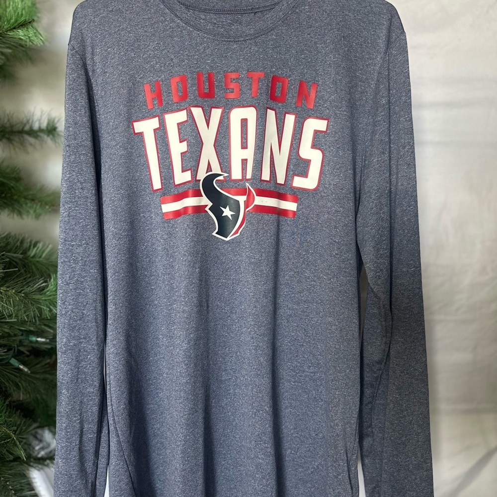 NFL Houston Texans Long Sleeve Shirt - Gray and Red
